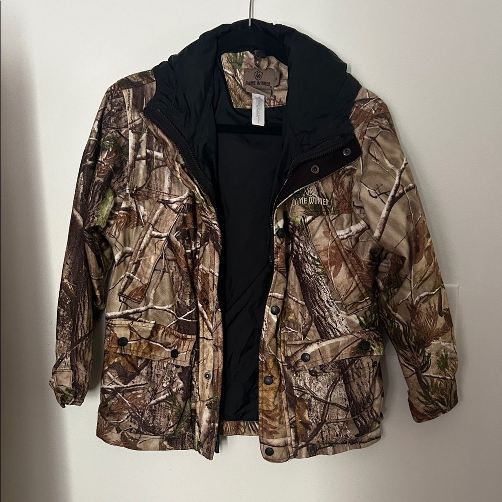 Kids Camouflage Insulated Puffer Jacket - Realtree Style - Brown/Green